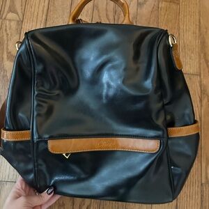 Elegant Black and Brown Women's Backpack